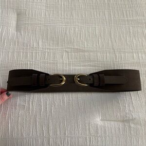 Target Dark Brown Belt with Gold Rings